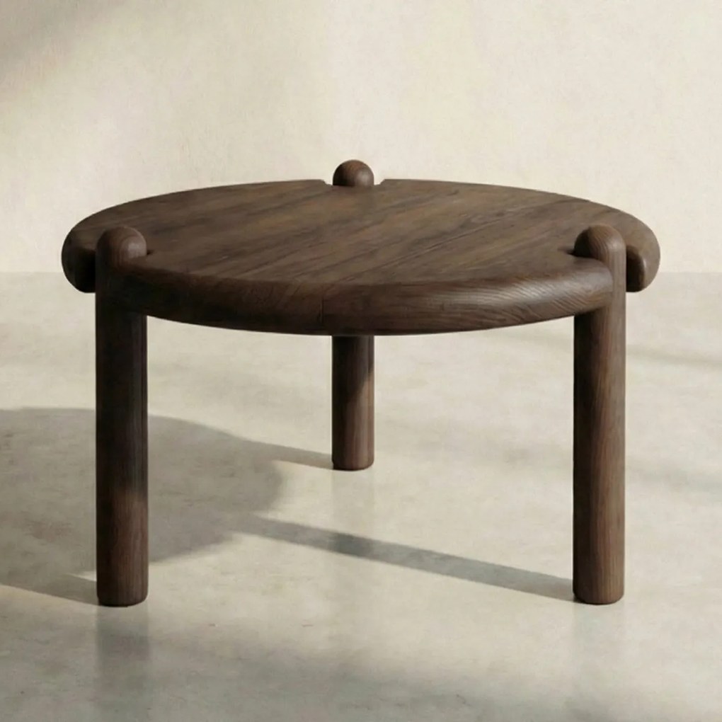 Houten Design Salontafel Rond 65 Cm - 65 X 65cm.