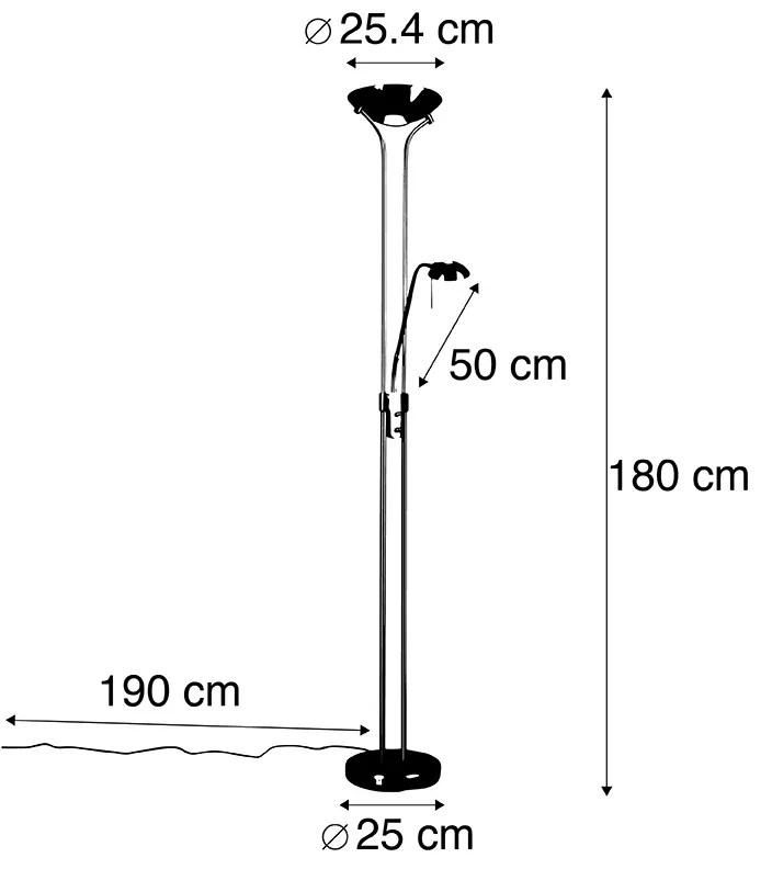 Vloerlamp brons incl. LED en dimmer met leeslamp - Empoli | Lampenlicht