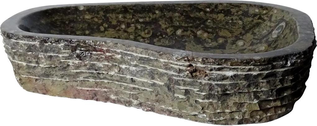 Bruin marmeren waskom | Eeuwenoud Goniatiet Fossiel | 41 x 57 x 15 cm