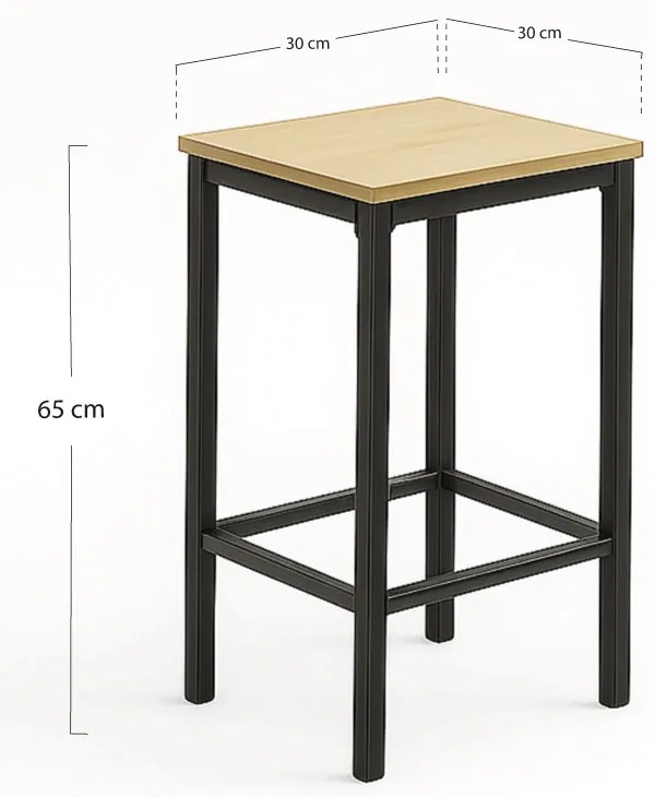 Schuur hoge tafel + 2 barkrukken set