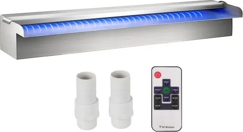 VEVOR zwembadfontein, vijverzilver 304 roestvrijstalen cascade buitenbassin met waterpijp die lang meegaat en een vleugje toevoegt aan uw vijver of zwembad