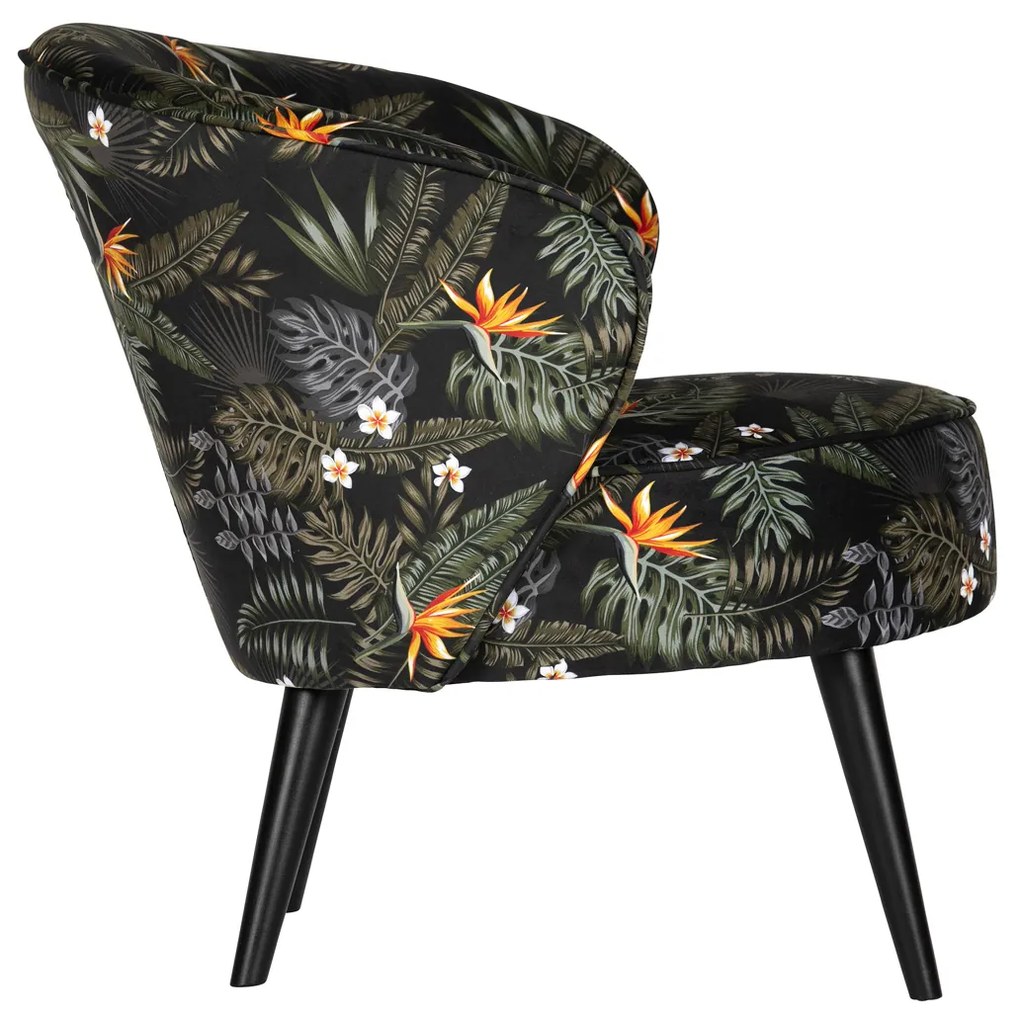 Woood Bo Gebloemde Fauteuil Fluweel