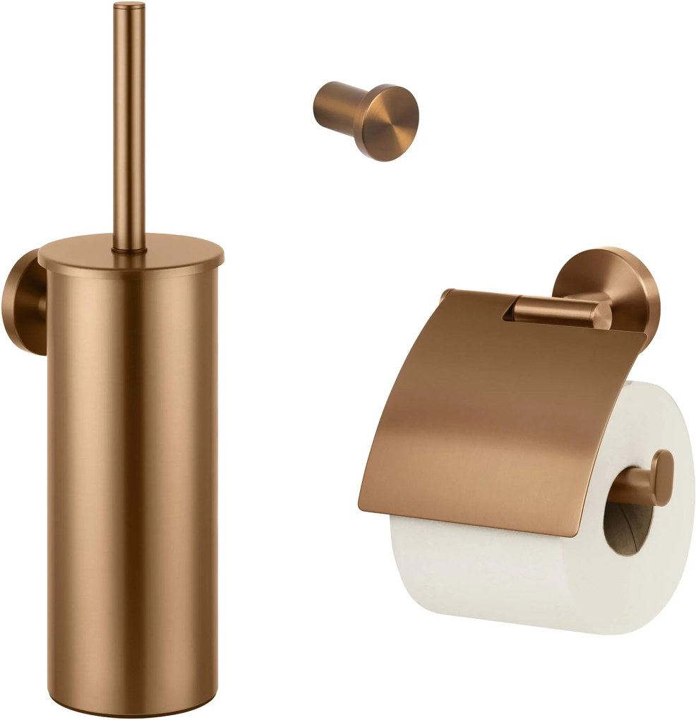 Saqu Nemo toilet accessoires 3-delig geborsteld koper