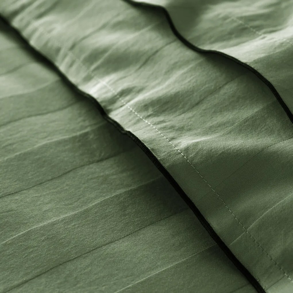 Dekbedovertrek in gewassen katoensatijn met 118 draden, streep Victor