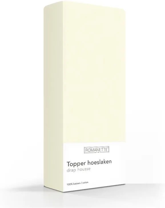 Romanette Luxe Katoenen Topper Hoeslaken - Ivoor 80 x 200