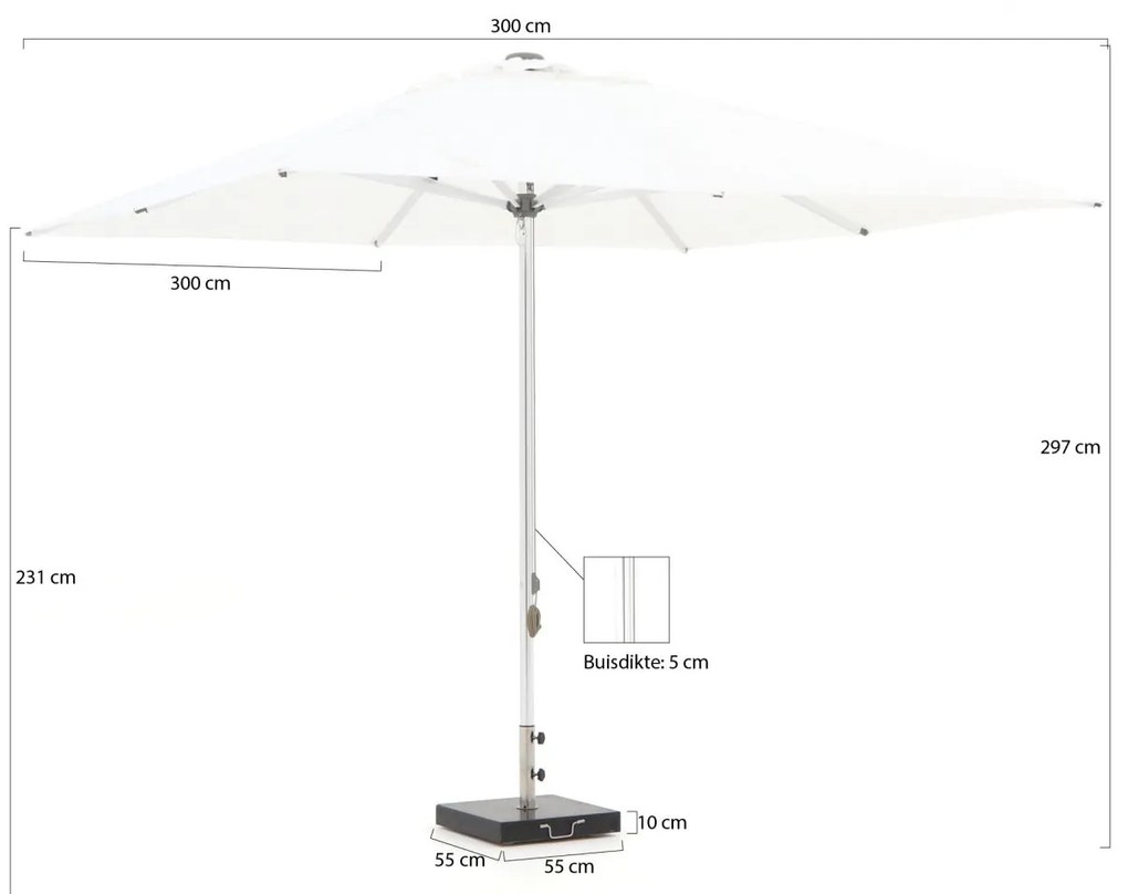Shadowline Cuba parasol 300x300cm