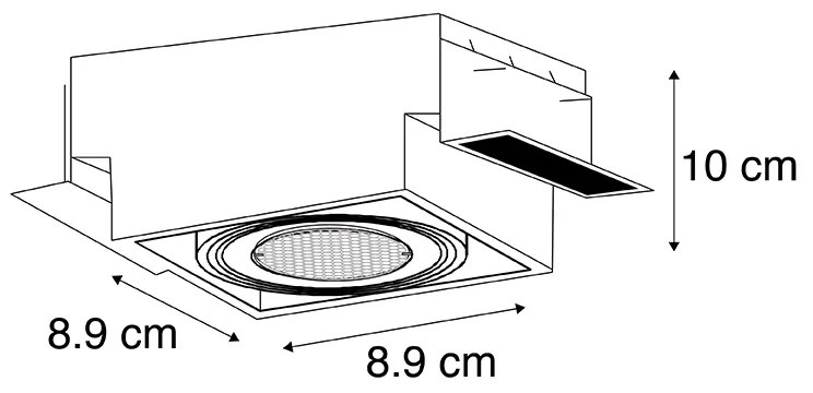 Set van 6 Inbouwspot zwart draai- en kantelbaar Trimless - Oneon Honey