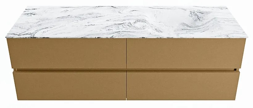 Mondiaz Vica DLux badmeubel 150cm oro 4 lades met wastafel glace rechts zonder kraangat