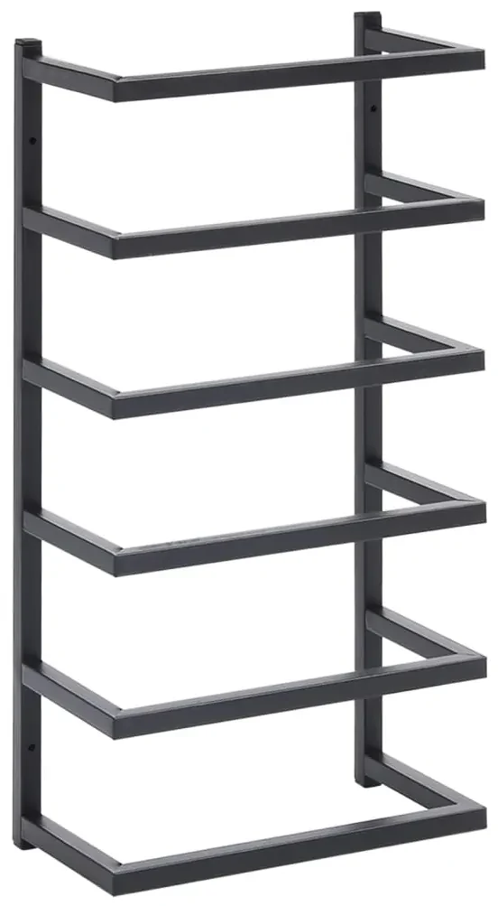 vidaXL Handdoekenrek 24x12x48 cm staal zwart