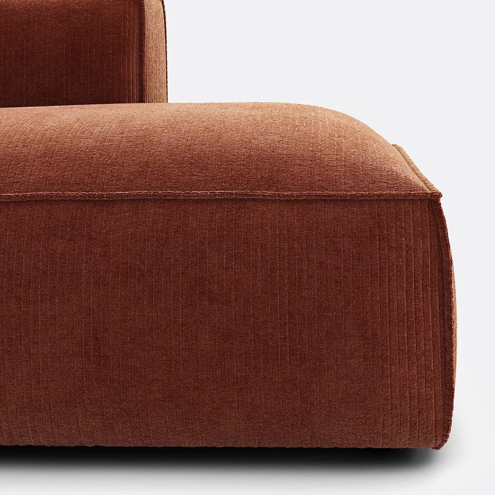Velours linker hoekbank Vintage Seven
