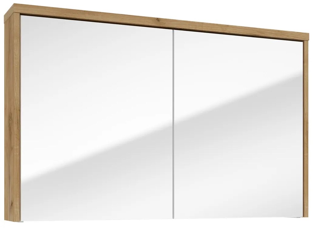 Fontana Basic spiegelkast 100cm met 2 deuren warm eiken