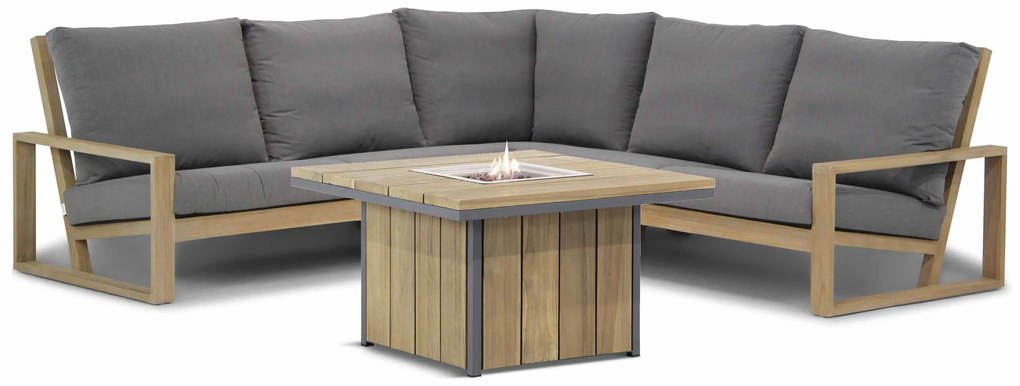 Hoek loungeset 5 personen Teak Old teak greywash Lifestyle Garden Furniture Pure Island