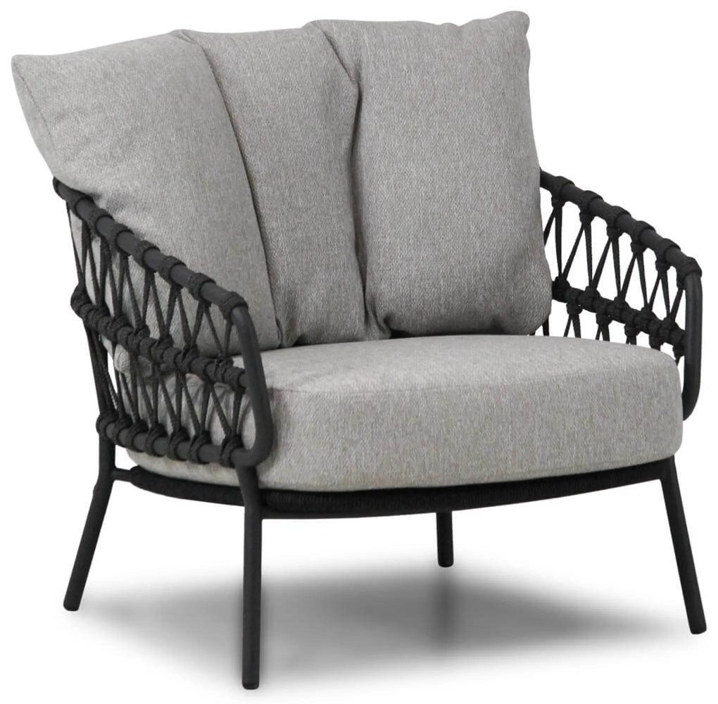 Loungestoel Aluminium/wicker Grijs-antraciet 4 Seasons Calpi