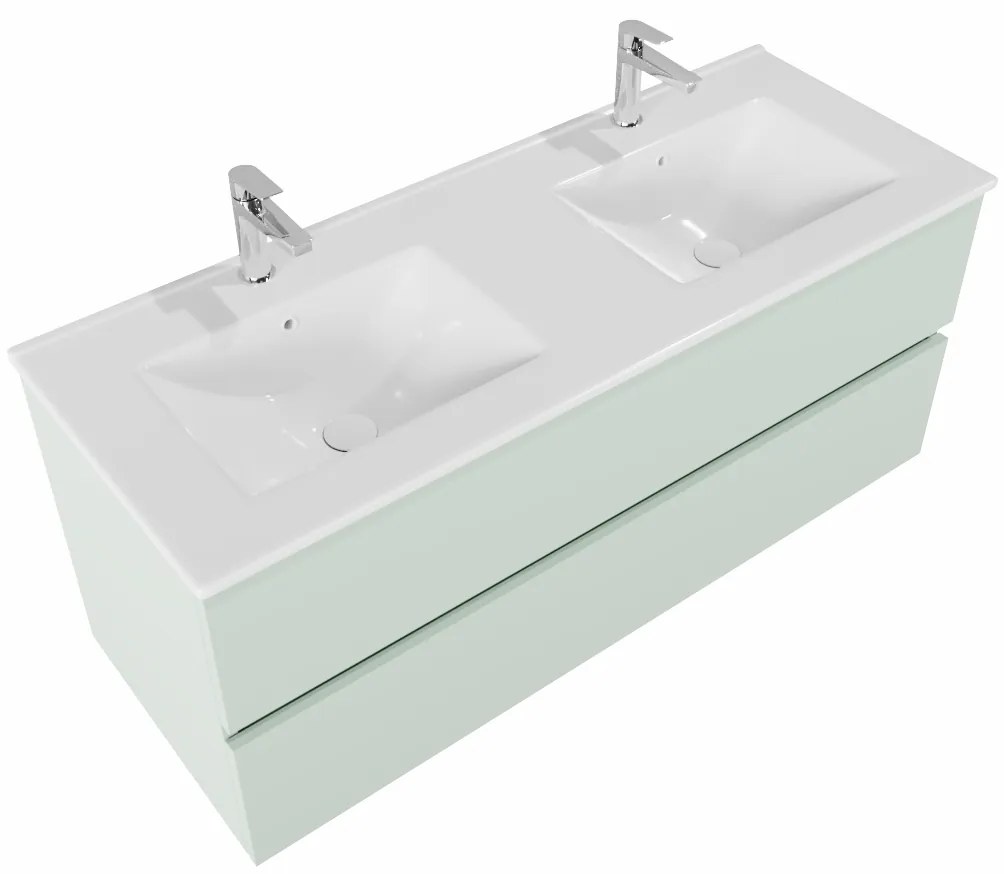 Mondiaz Vica 120cm badmeubel greey 2 lades wastafel Denia dubbel 2 kraangaten