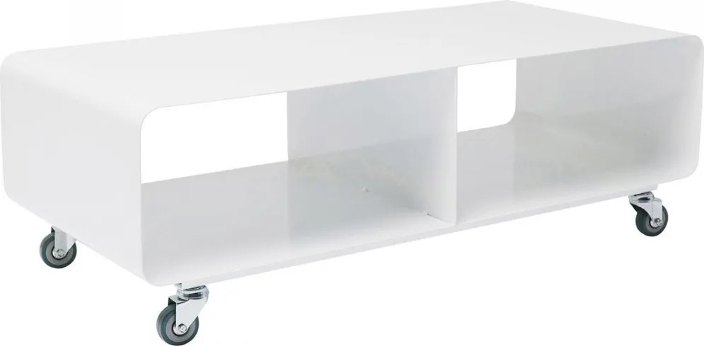 Verrijdbaar Tv Meubel Wit - 90x42x30cm.