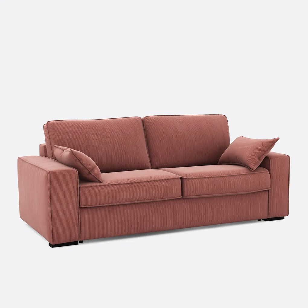 Slaapbank van fluweel, 2, 3 of 4 zits, Comfort Bultex®, Cecilia