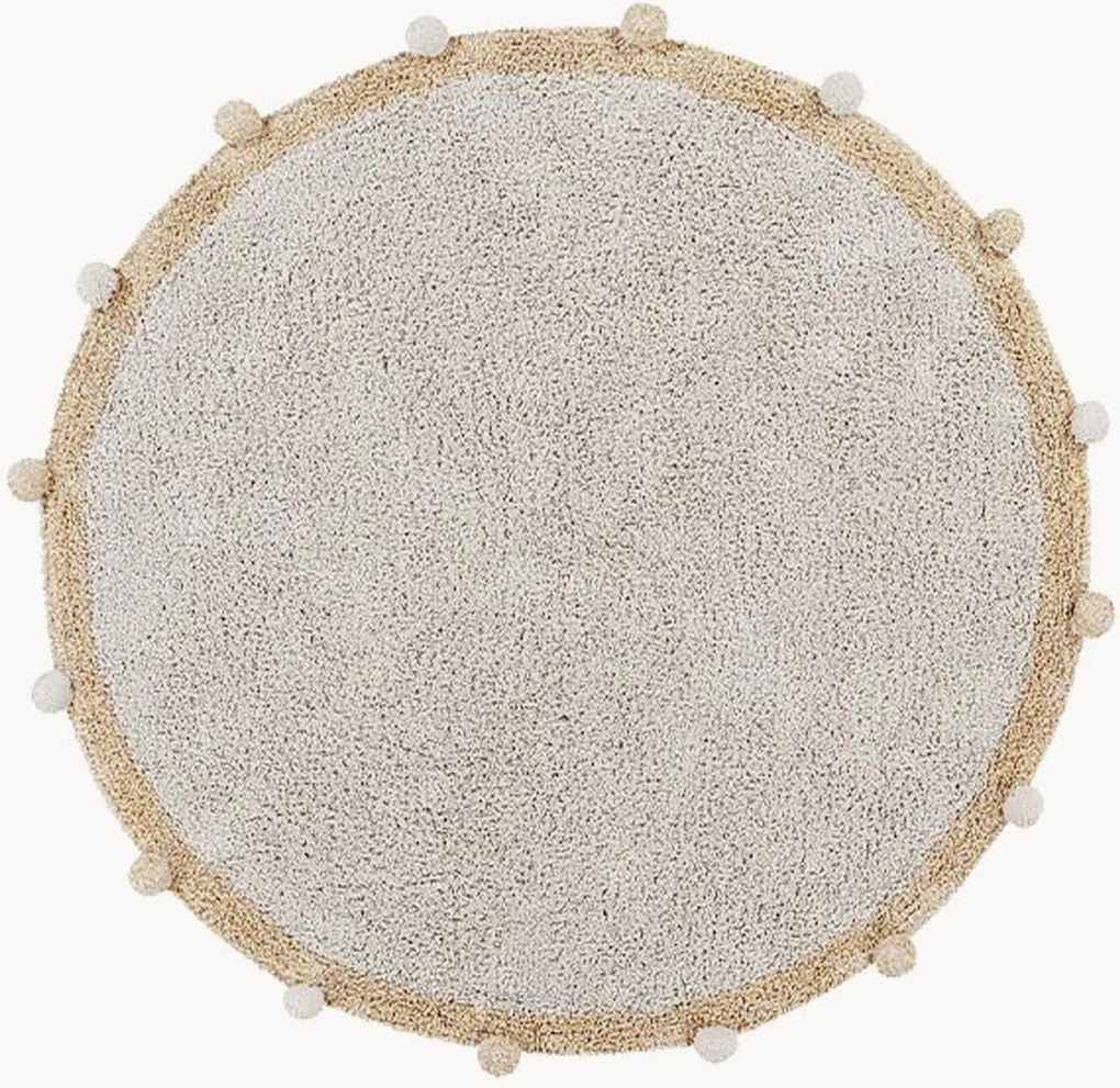 Wasbaar rond katoenen kindervloerkleed Bubbly, handgemaakt