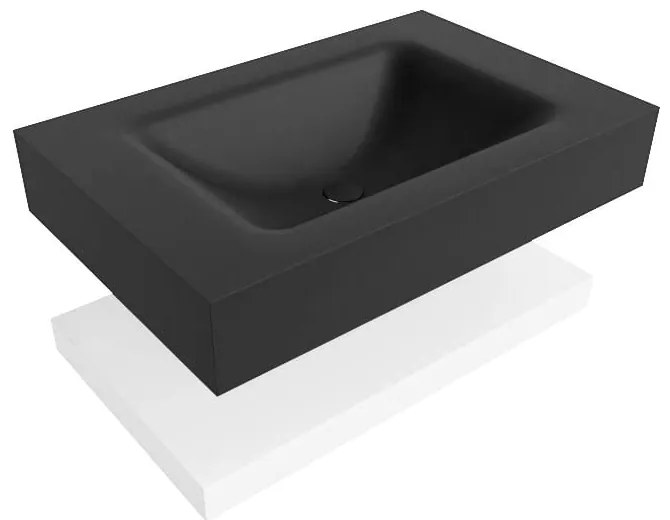 Zaro Alan badmeubel 70cm met planchet talc en vrijhangende wastafel cloud midden zonder kraangat urban