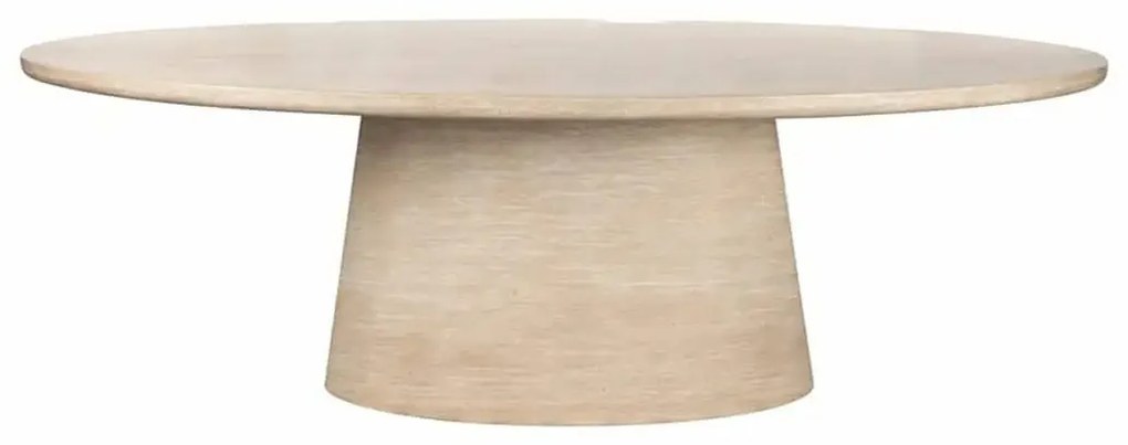 Richmond Interiors Fictus Ovale Eettafel Travertin Beige - 240 X 120cm.