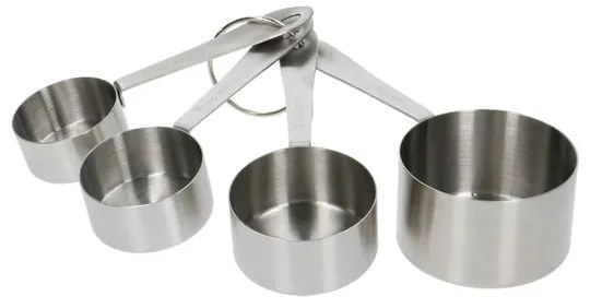 Maatpannetjes in cups, rvs, 4 stuks