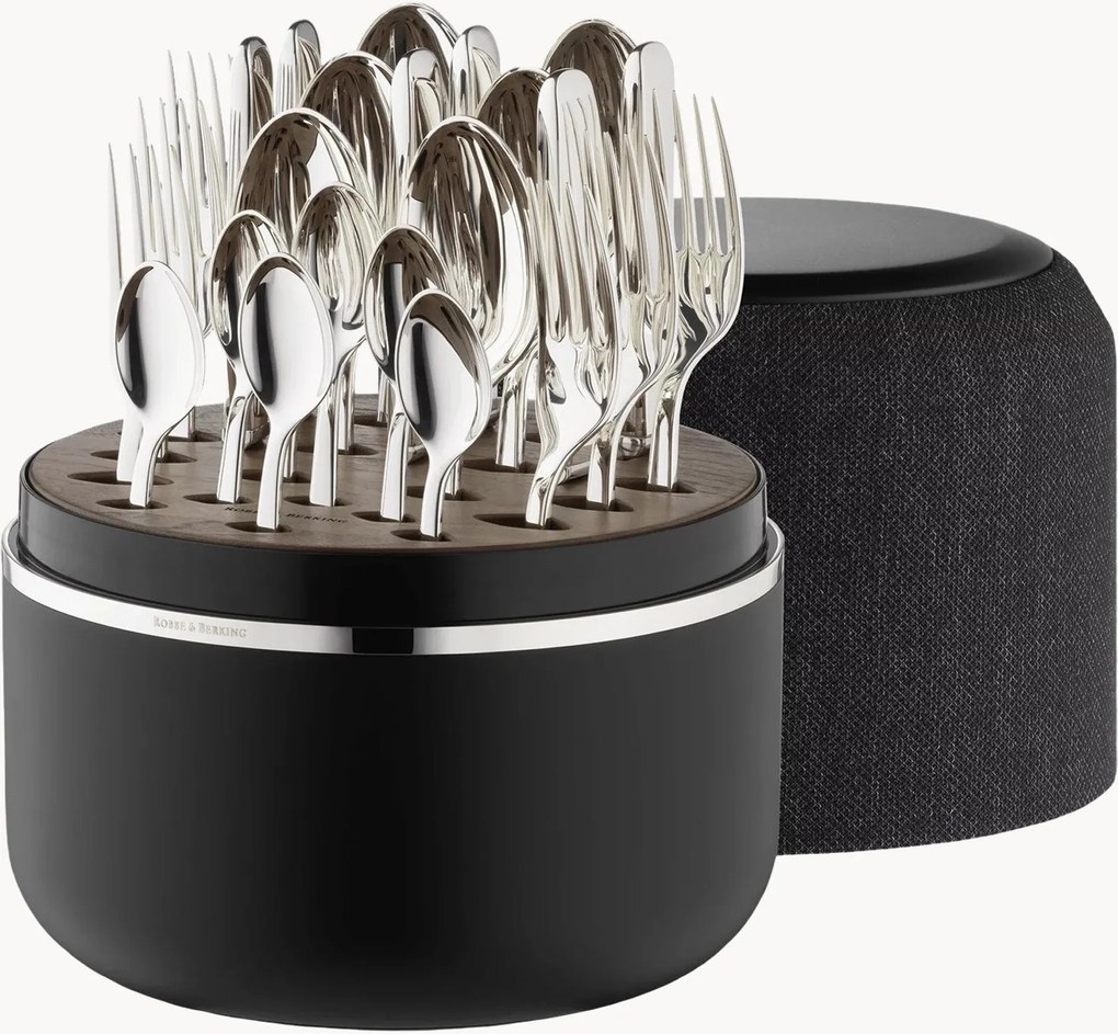 Handgemaakte hoogglans bestekset Alta met kistje, 6 personen, 24-delig