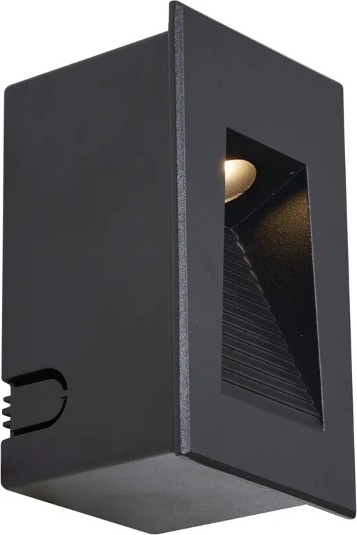 Set van 6 moderne inbouw wandlampen zwart 7cm incl. LED IP65 - Trem