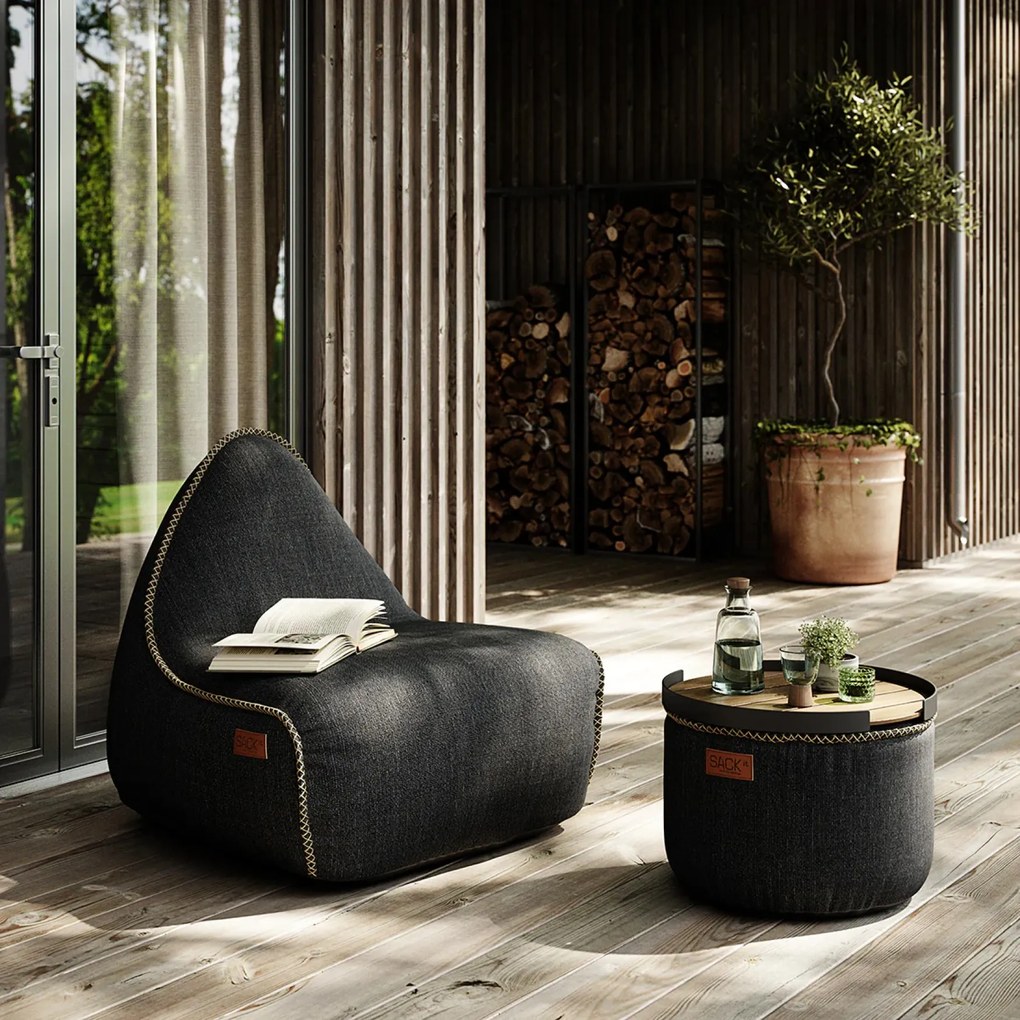 Cobana Lounge Chair & Pouf Outdoor - Zwart