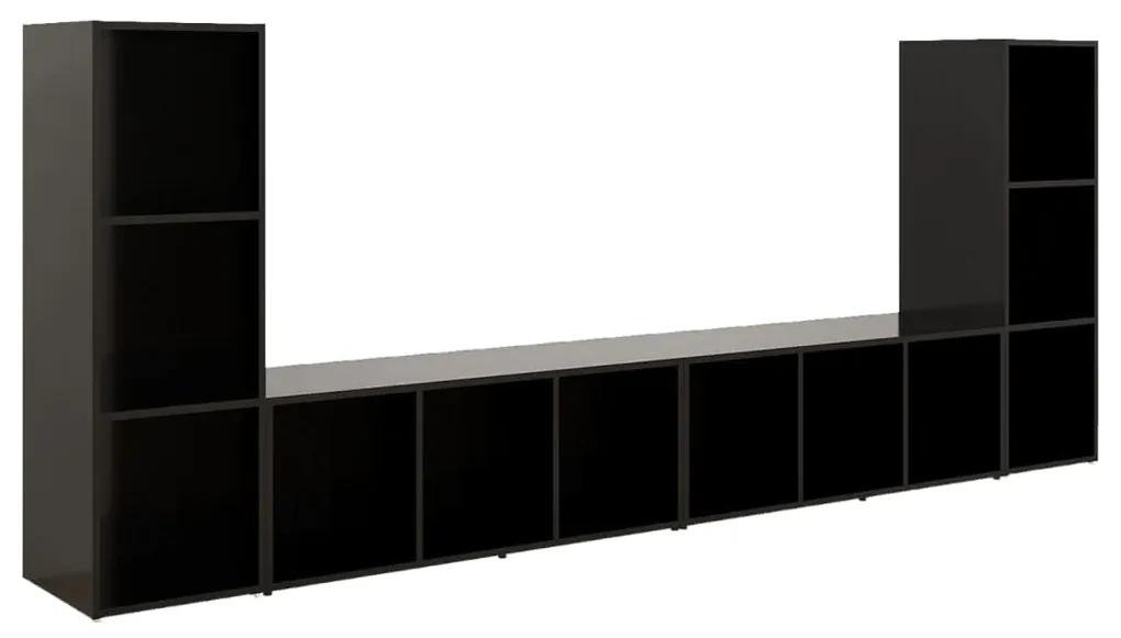vidaXL Tv-meubelen 4 st 107x35x37 cm spaanplaat zwart