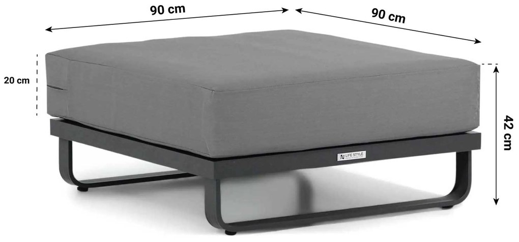 Hoek loungeset 5 personen Aluminium/polywood Grijs  Domani Furniture La Festa