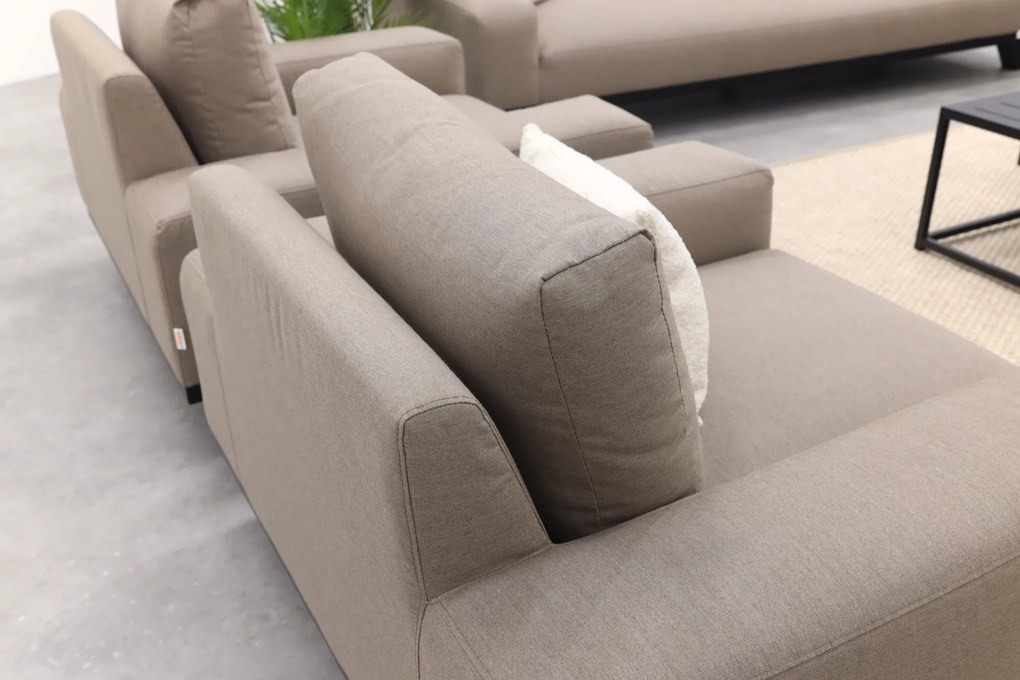 Barcelona Sunbrella stoel-bank loungeset - Taupe - 3-delig