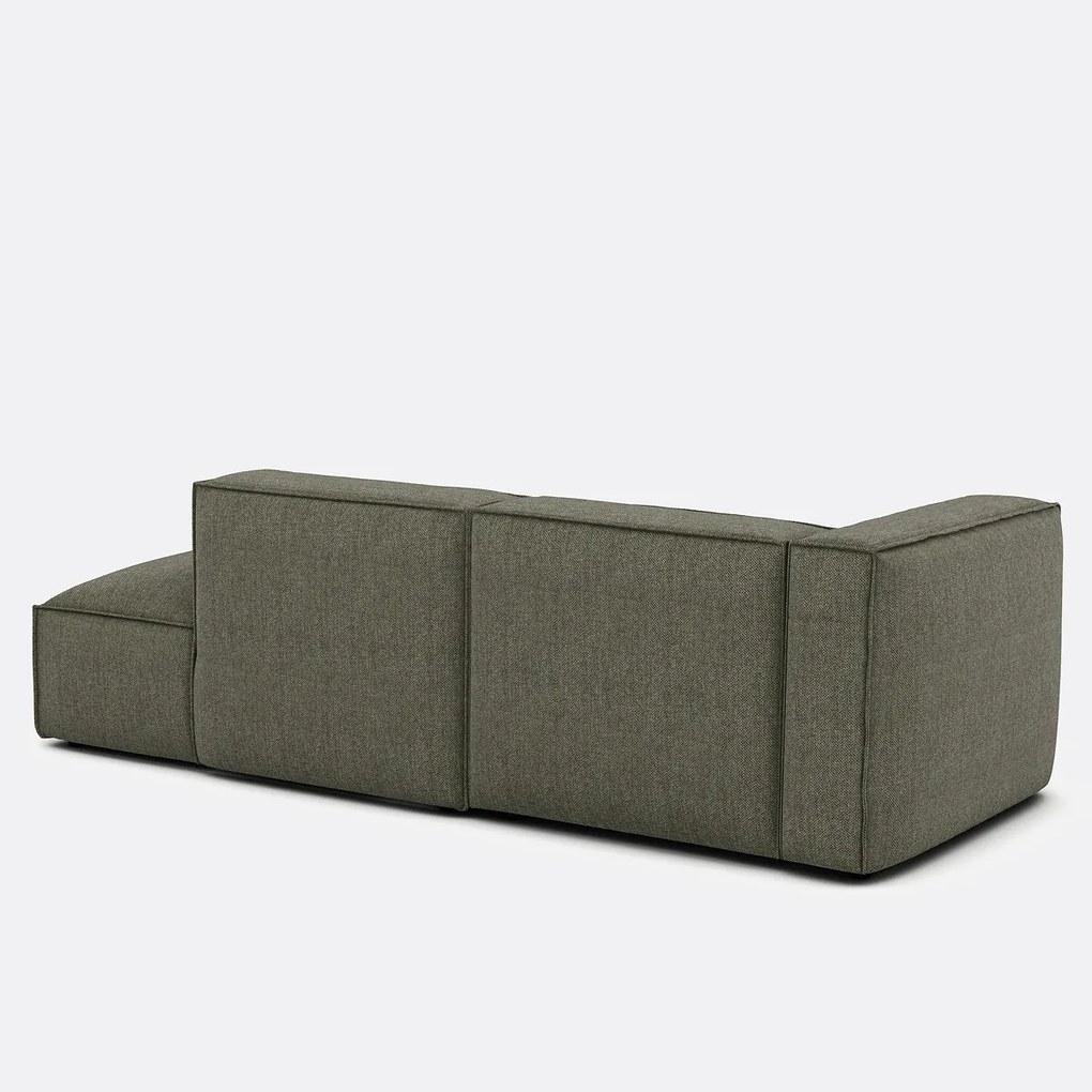 Modulaire hoekbank links, stof met structuur, SEVEN