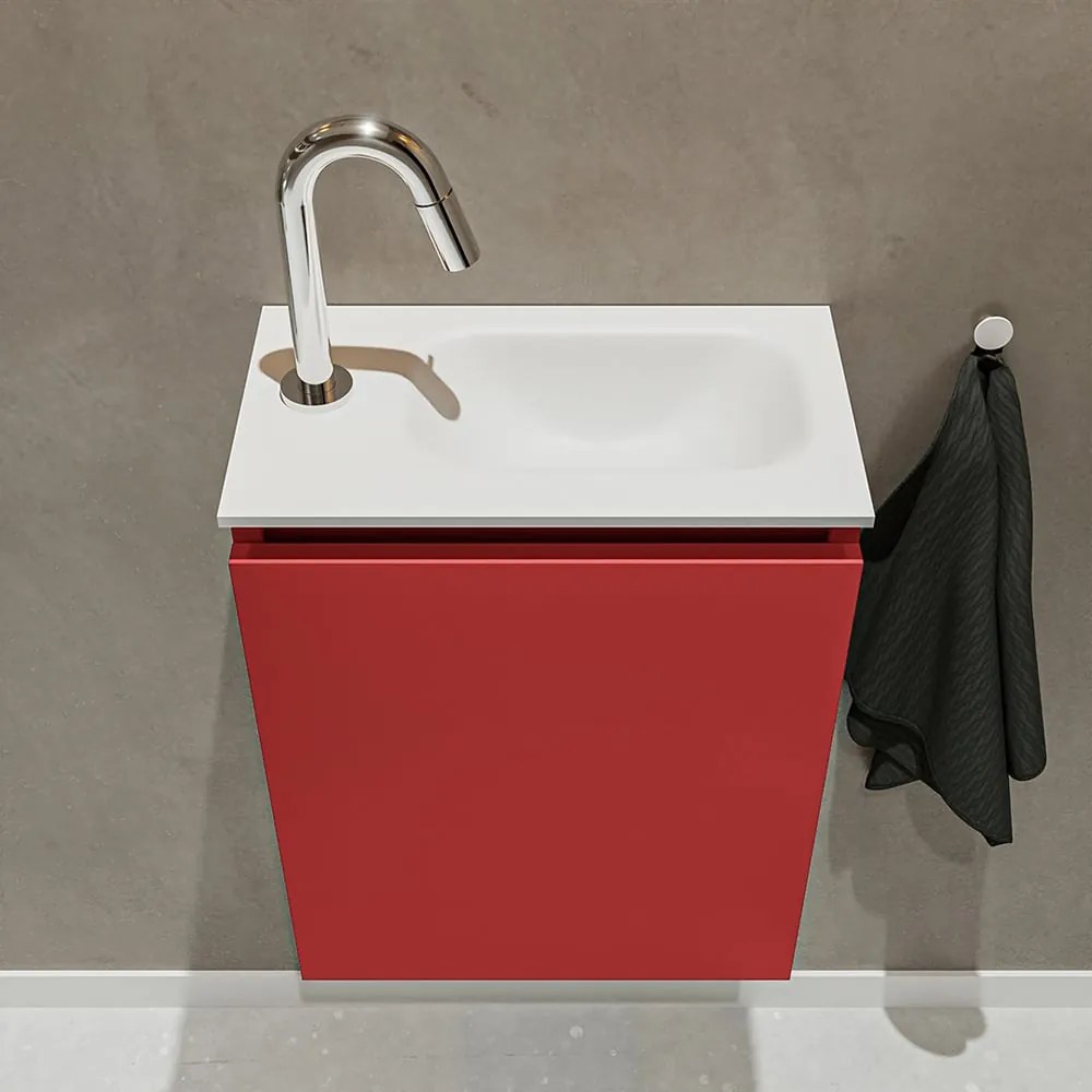 Mondiaz Ture 40cm toiletmeubel fire met wastafel talc rechts 1 kraangat