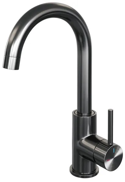 BRAUER Stripe Hoge Opbouw Wastafelmengkraan - draaibare ronde uitloop - model A - gunmetal geborsteld PVD 5-GM-003-R5