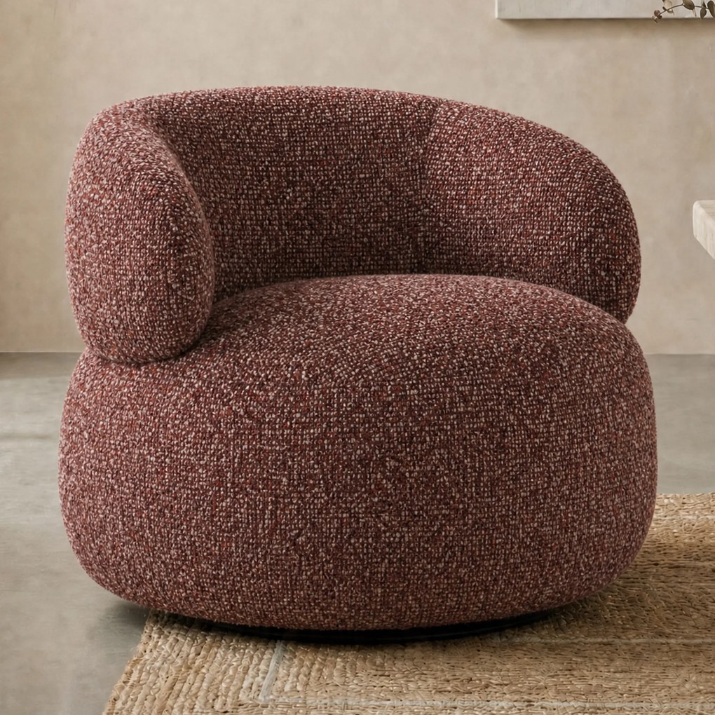 Ronde Fauteuil Draaibaar Rood