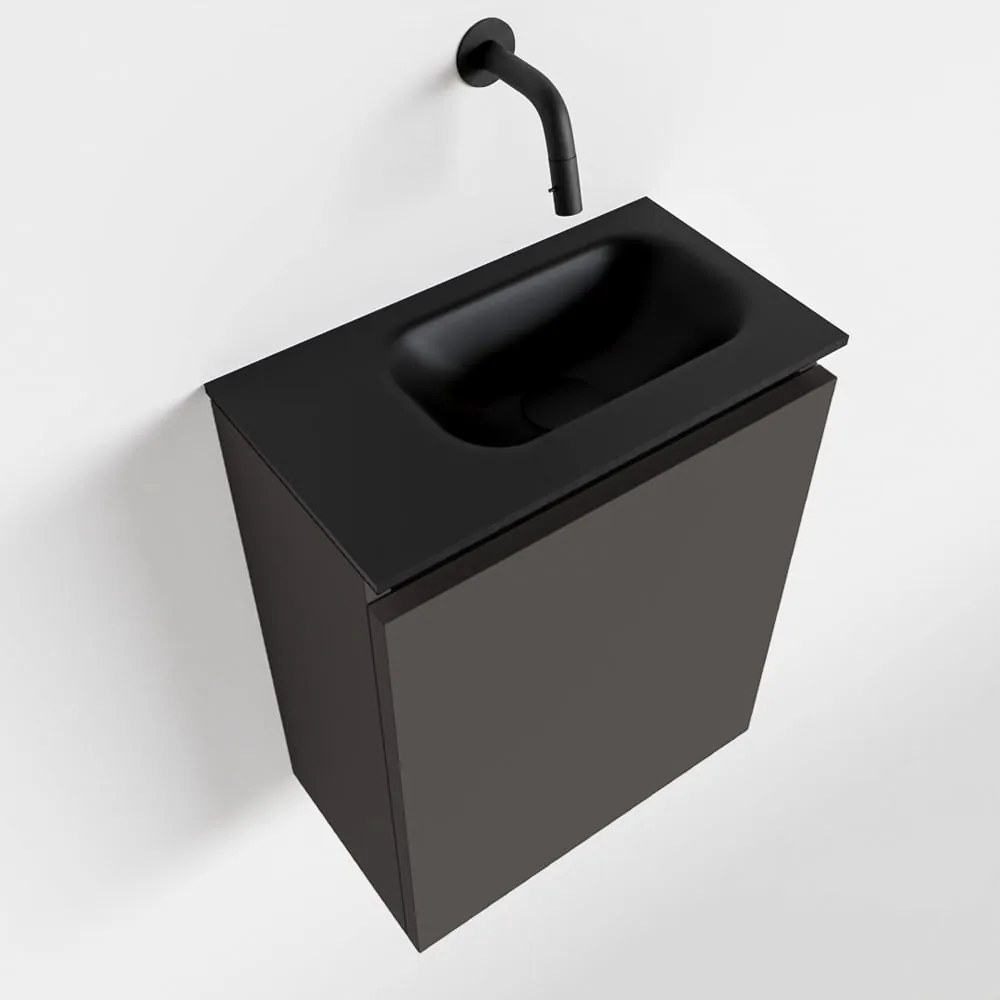 Mondiaz Ture 40cm toiletmeubel dark grey met wastafel urban rechts geen kraangat