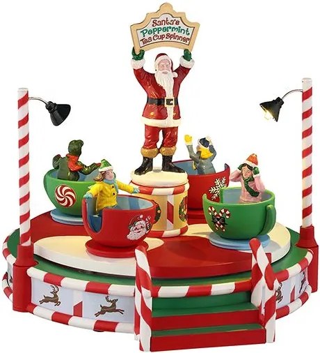 Lemax Santa's Peppermint Teacup Spinner - Carnival - Bewegend &amp; Verlicht