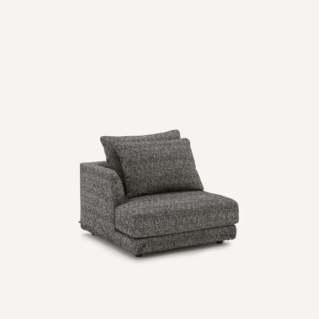 Halve bank links, modulair, in bouclé stof, TIBERIO