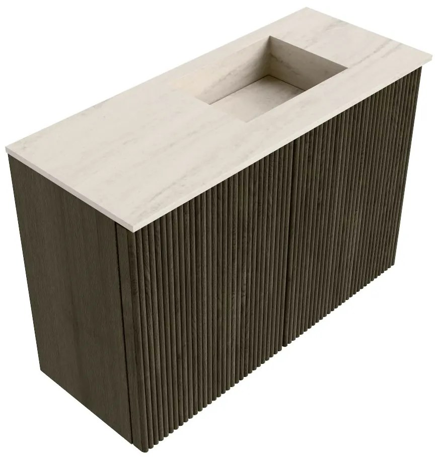 Mondiaz Joya DLux 60cm toiletmeubel shadow met wastafel faye rechts 1 kraangat meli