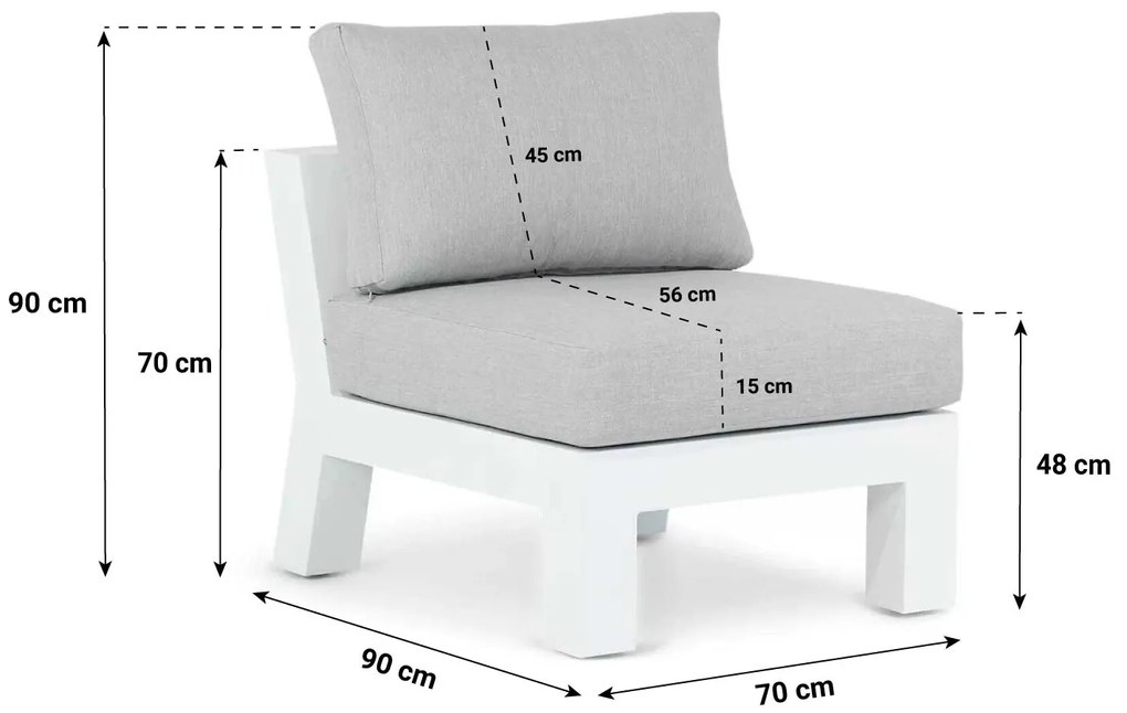 Dining Loungeset 6 personen Aluminium Wit  Santika Furniture Santika Yovita