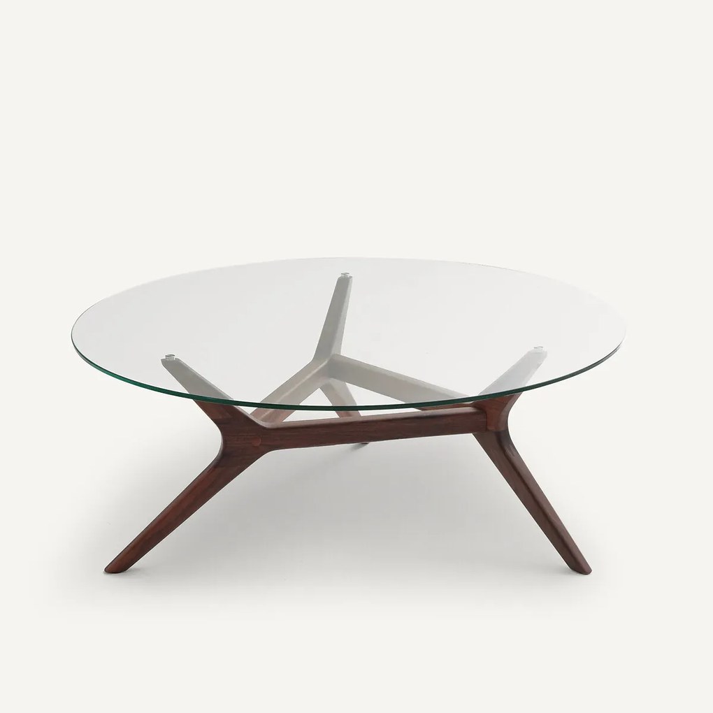 Salontafel in notenhout ø90 cm, Maricielo