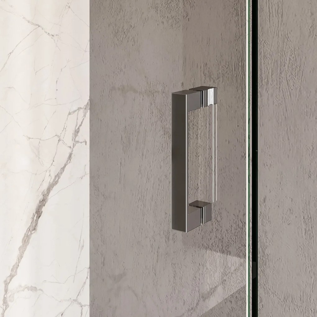 Brauer Void profielloze nisdeur 190cm met draaideur 70cm aan muur chroom
