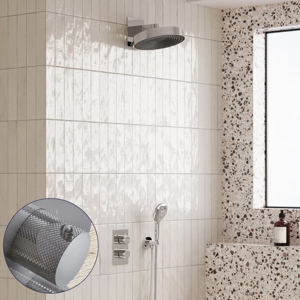 Saniclear Evolution Curved inbouw regendouche met 2 standen handdouche chroom