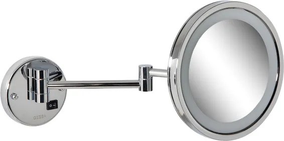 Mirror 3x vergrotende make-up spiegel 21,5 cm met LED-verlichting en 2 armen, chroom