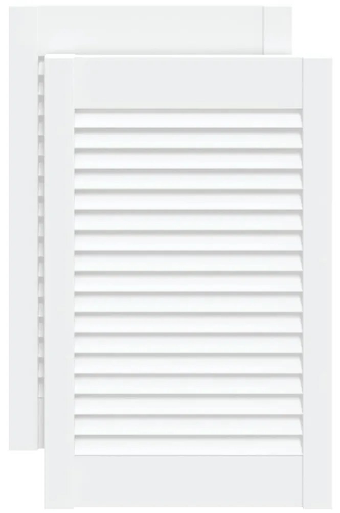 vidaXL Louvredeuren 2 st 61,5x39,4 cm massief grenenhout wit