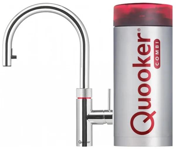 Quooker Flex keukenkraan koud, warm en kokend water inclusief uittrekbare uitloop met Combi+ reservoir chroom 22+XCHR