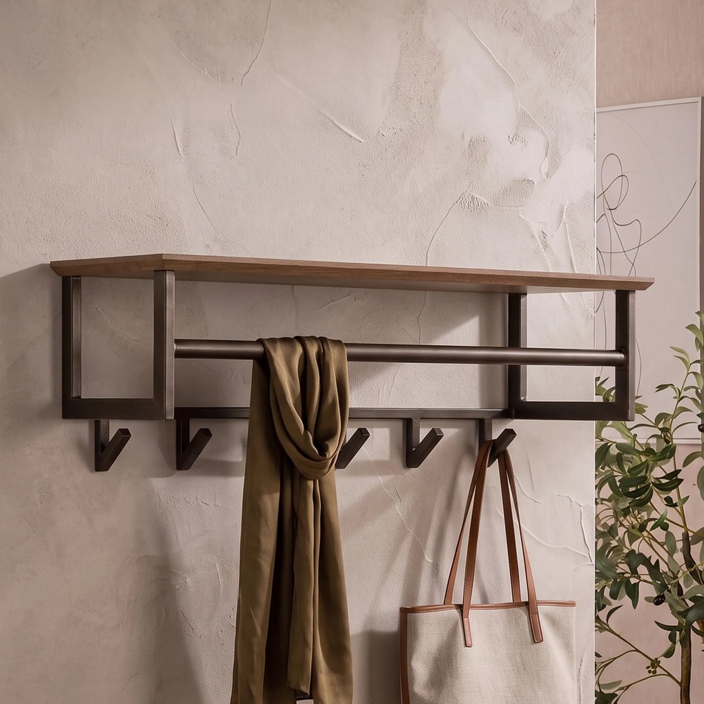 Stalen Kapstok Met Eikenhoutlook Plank