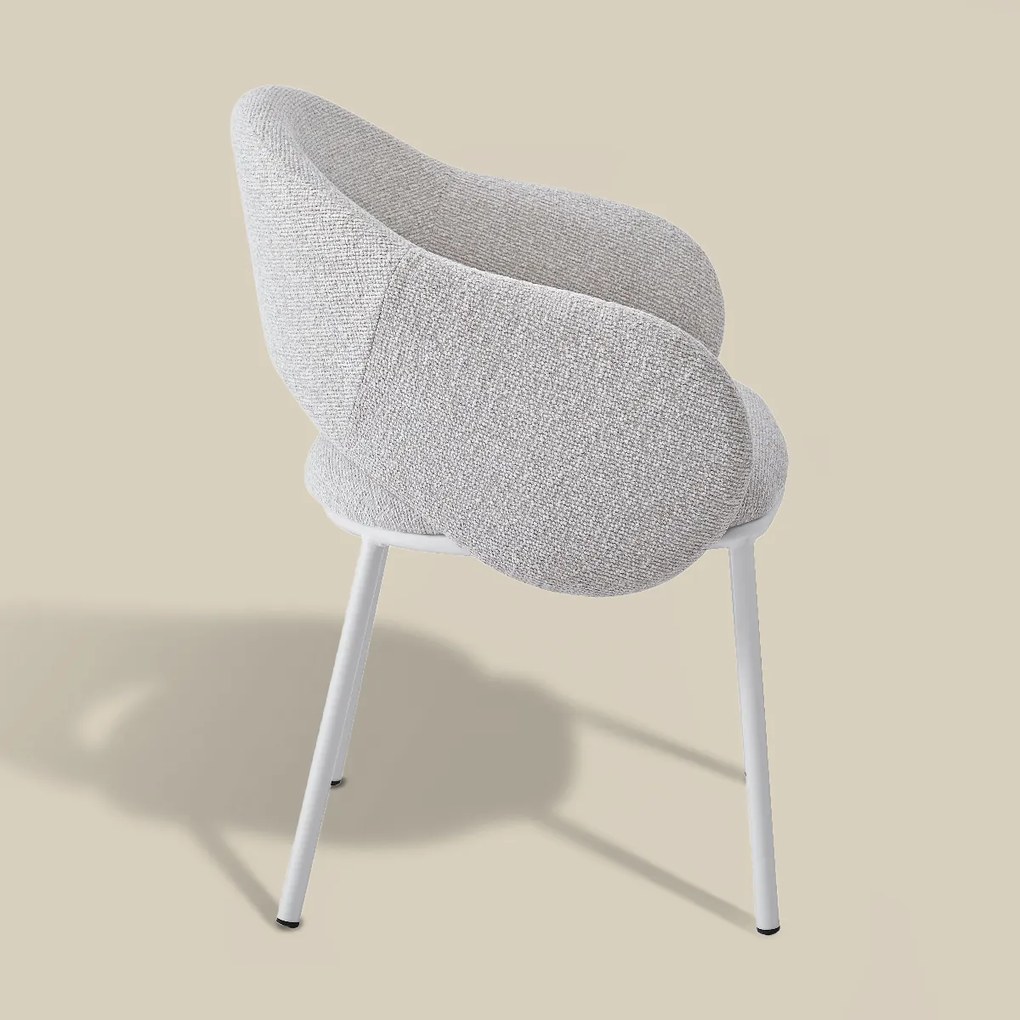 Moderne Stoel Beige Met Ronde Rugleuning