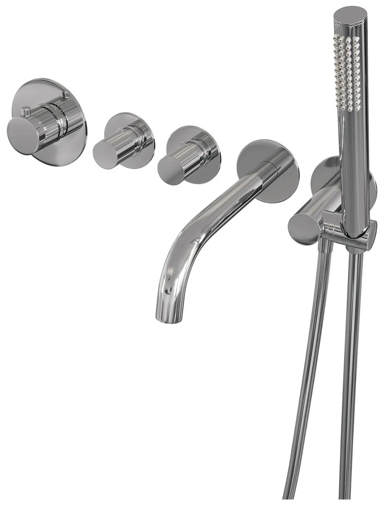 Brauer Stripe inbouw badkraan met staafhanddouche chroom