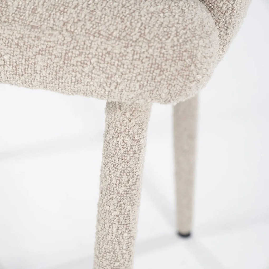 By-Boo Fika Scandinavische Eetkamerstoel Met Armleuning Taupe