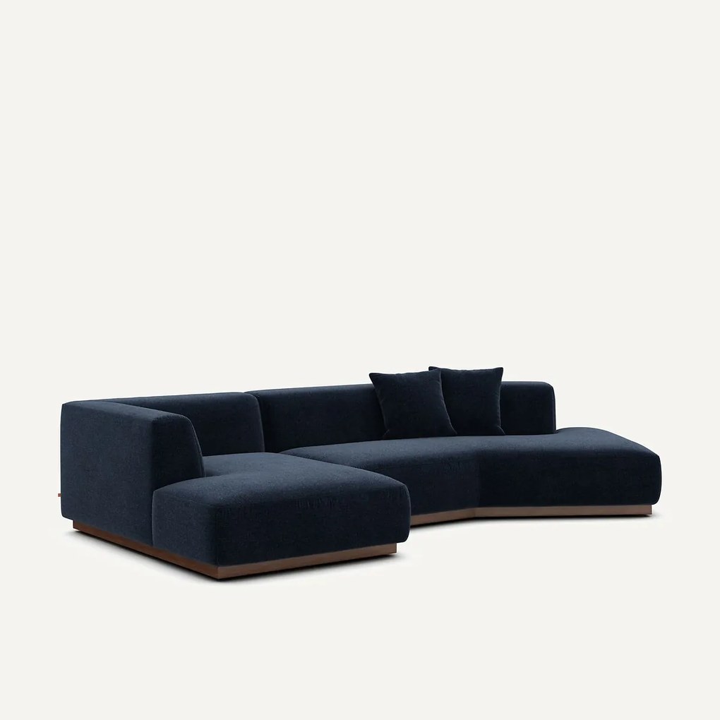 Open hoekbank in chenille fluweel, Jacopo